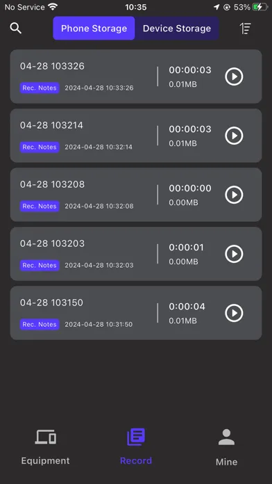 Ảnh chụp màn hình của RecNow: AI call recorder