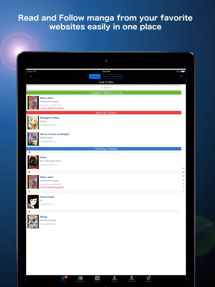 Tangkapan layar Manga Storm iPad 