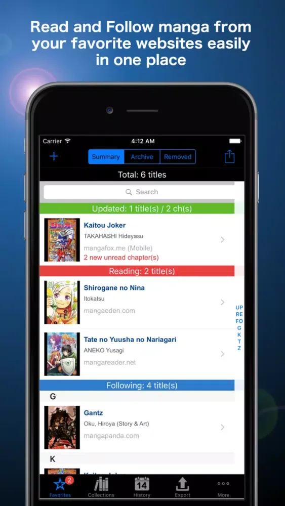 Tangkapan layar Manga Storm