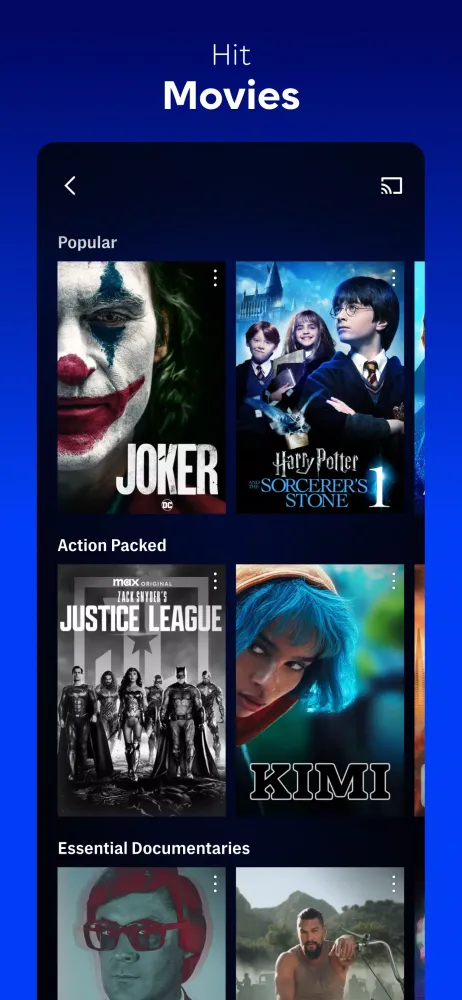 ภาพหน้าจอของ HBO Max