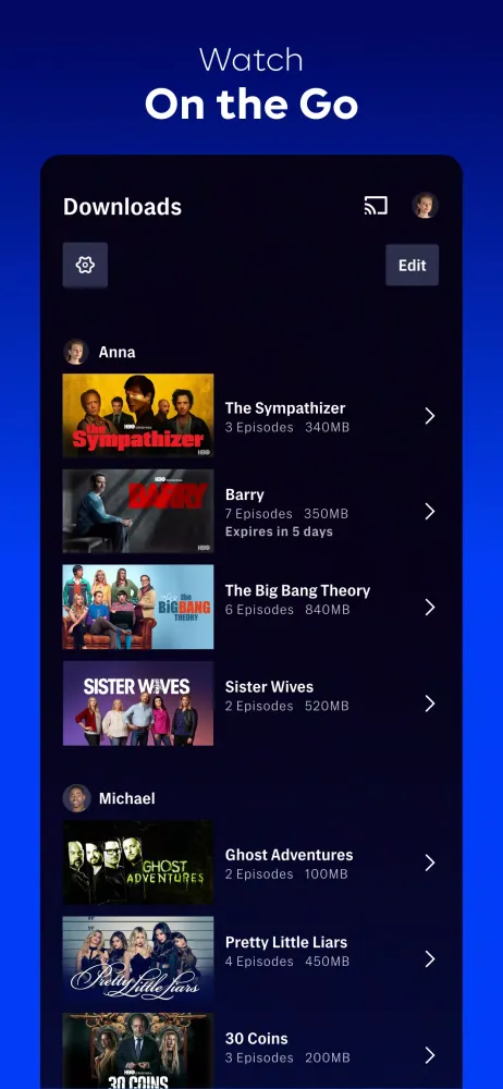 ภาพหน้าจอของ HBO Max