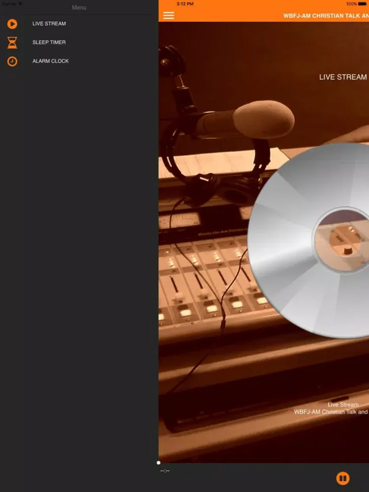 Capturas de tela do WBFJ AM 1550 iPad 