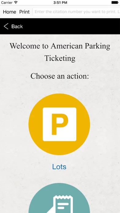 Capturas de tela do American Parking Ticketing