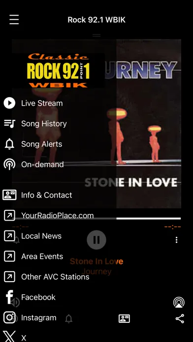 Screenshot di WBIK Classic Rock 92.1