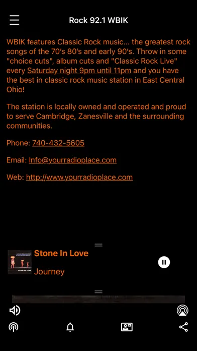 Screenshot di WBIK Classic Rock 92.1