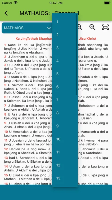 Ảnh chụp màn hình của Khasi New Testament