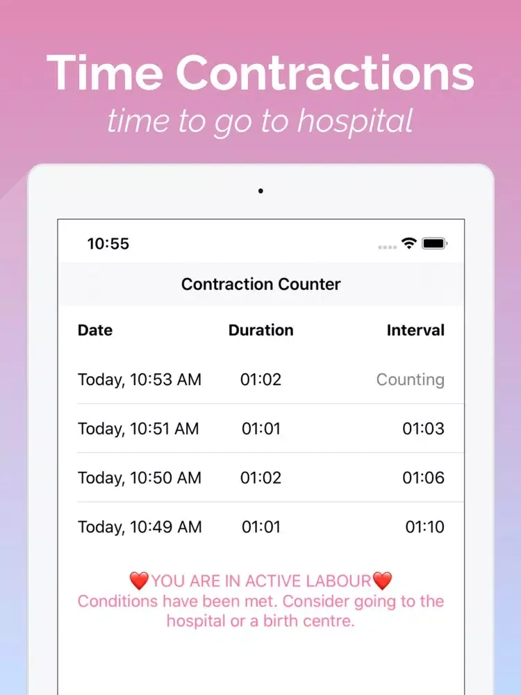 Zrzuty ekranu Contraction Counter Pro iPad 