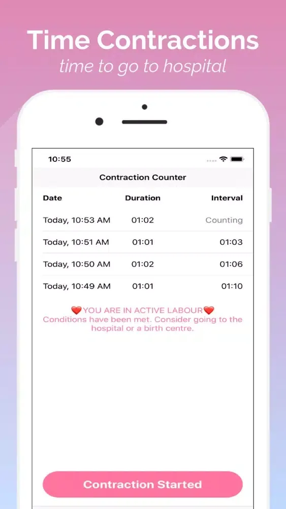 Zrzuty ekranu Contraction Counter Pro