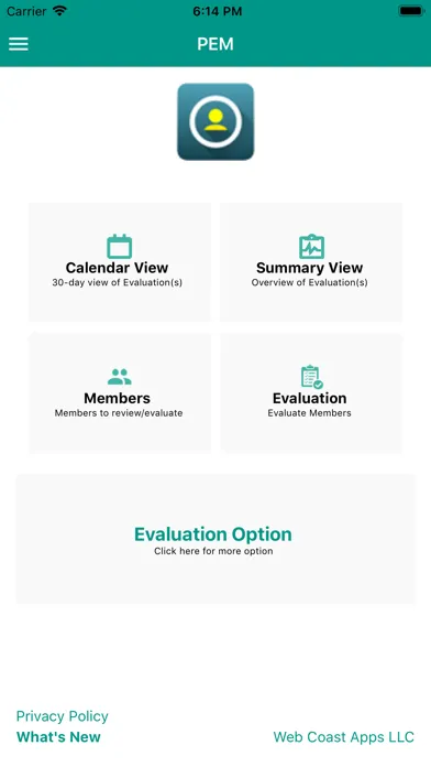 Performance Evaluation Manager 스크린샷
