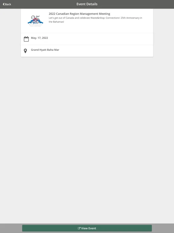 Screenshot di WCI Events iPad 