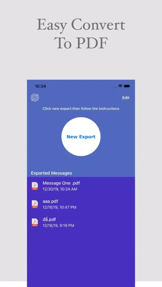 Tangkapan skrin Exporter Conversation - To PDF