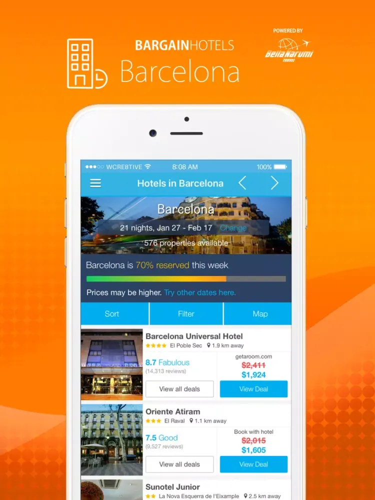 Bargain Hotels in Barcelona iPad  Screenshots