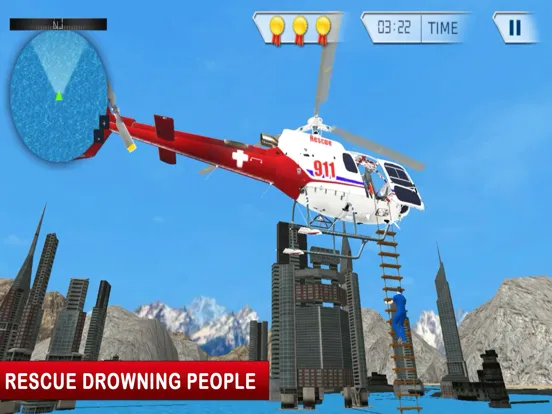 Captures d'écran de 911 Ambulance Rescue Helicopter Simulator 3D Game iPad 