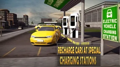 Electric Car Taxi Simulator: Day Night Driver Job Ekran Görüntüleri