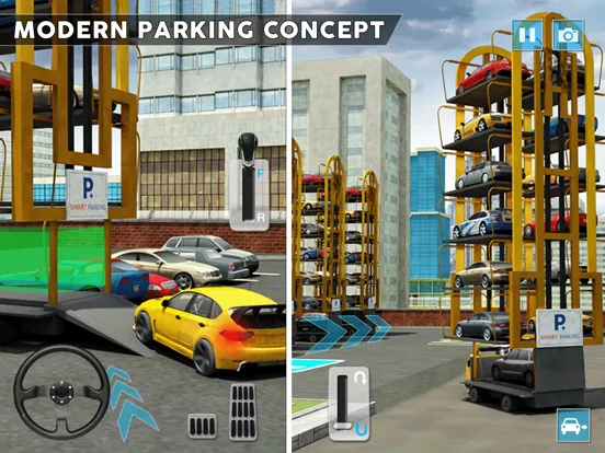 Multi Level Car Parking Crane Driving Simulator 3D iPad  Ekran Görüntüleri