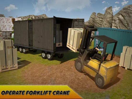 Ảnh chụp màn hình của Extreme Cargo Transport Truck Driver & Forklift Crane Operator Game iPad 
