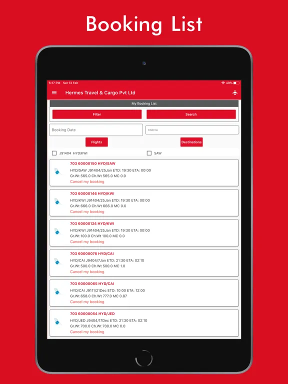 Captures d'écran de World Cargo Solutions iPad 