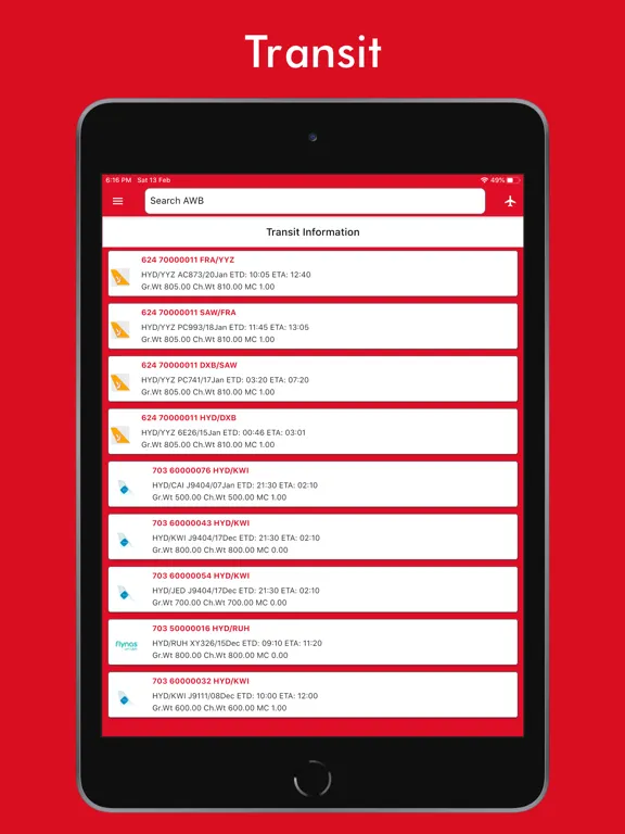 Captures d'écran de World Cargo Solutions iPad 