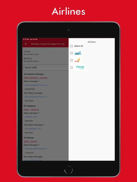 Captures d'écran de World Cargo Solutions iPad 