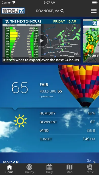 WDBJ7 Weather & Traffic Screenshots