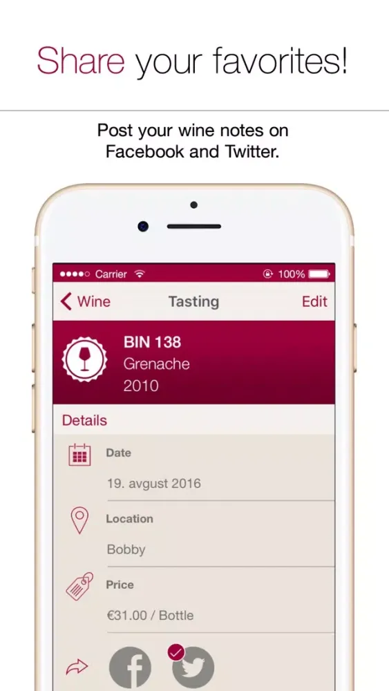 Zrzuty ekranu Wine Notes - Rate, Track and Share Your Wine