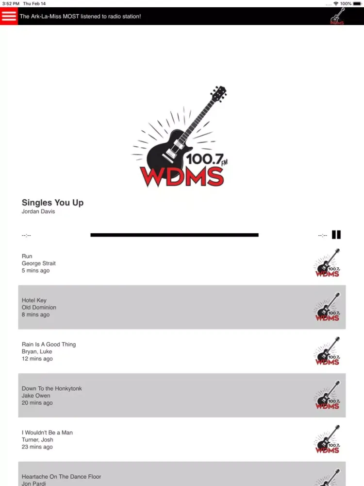 Скриншоты WDMS 100.7 FM iPad 