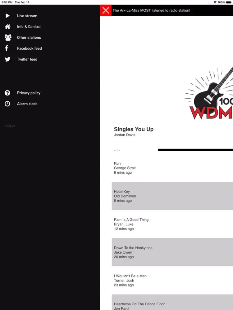Скриншоты WDMS 100.7 FM iPad 