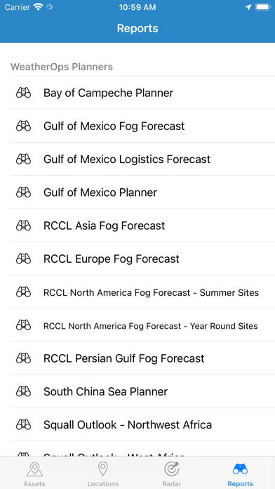 Zrzuty ekranu WeatherOps