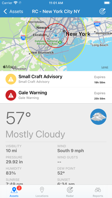 Zrzuty ekranu WeatherOps