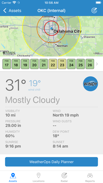 Zrzuty ekranu WeatherOps