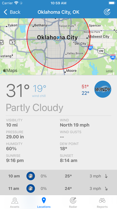 Zrzuty ekranu WeatherOps