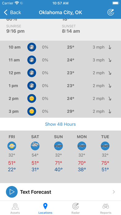 Zrzuty ekranu WeatherOps