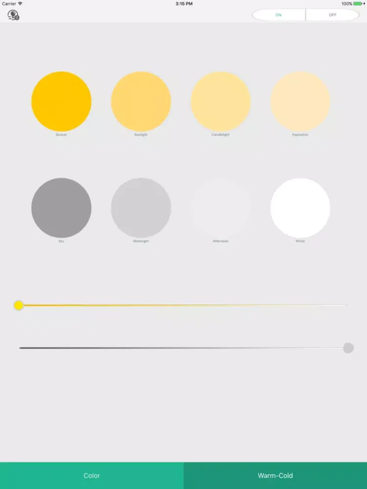 Tangkapan skrin Smart Lamps iPad 