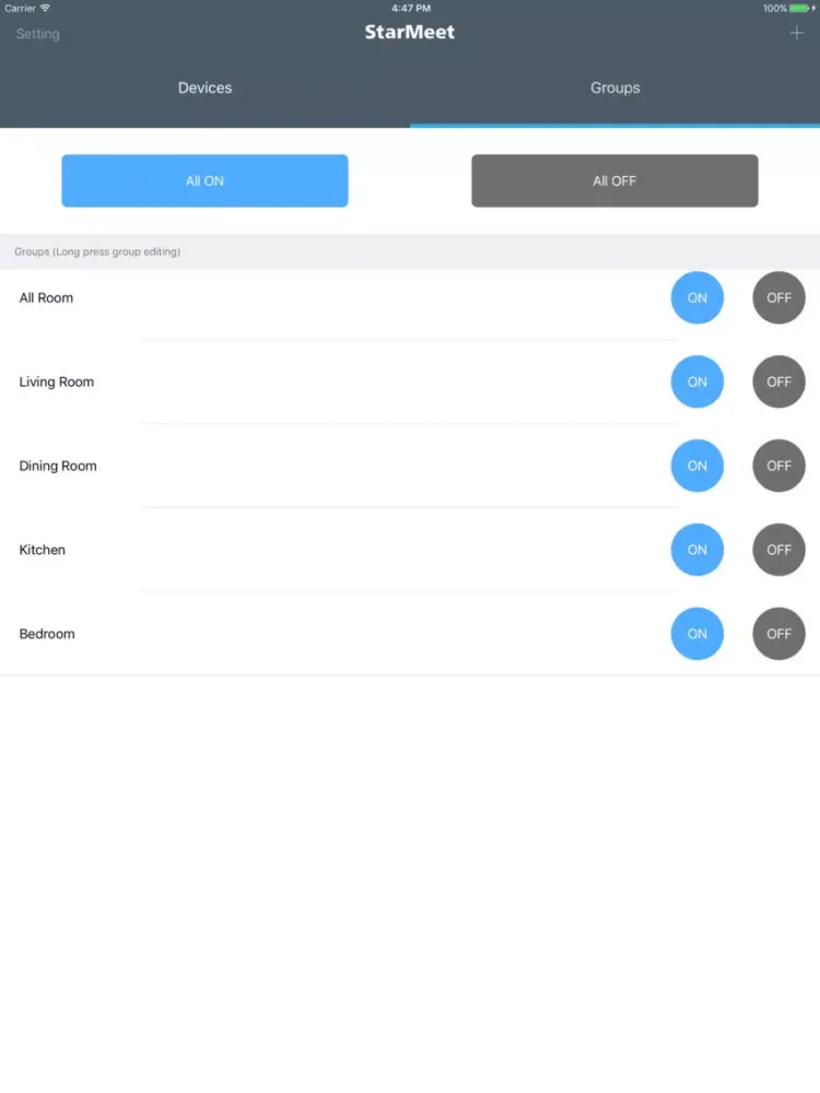 Tangkapan layar StarMeet iPad 