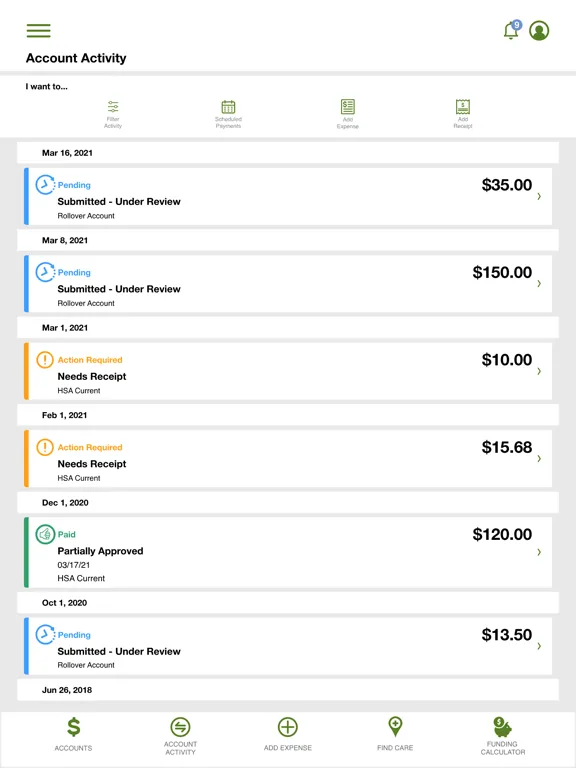 E Benefits Mobile iPad  Screenshots