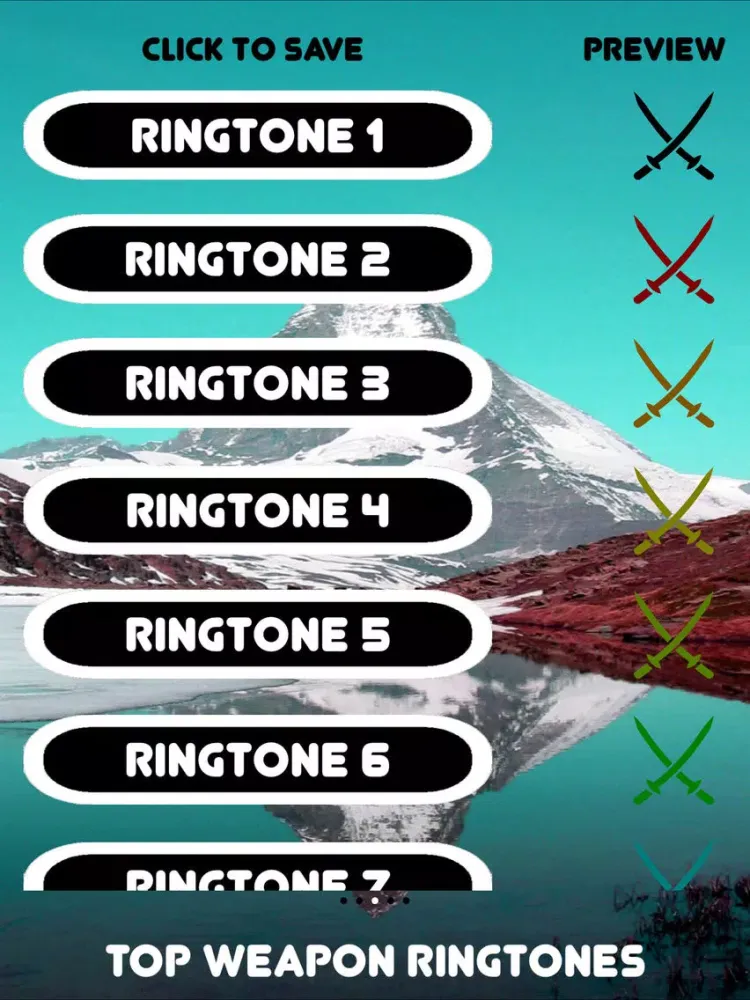 Free Top Weapon Ringtones iPad 应用截图