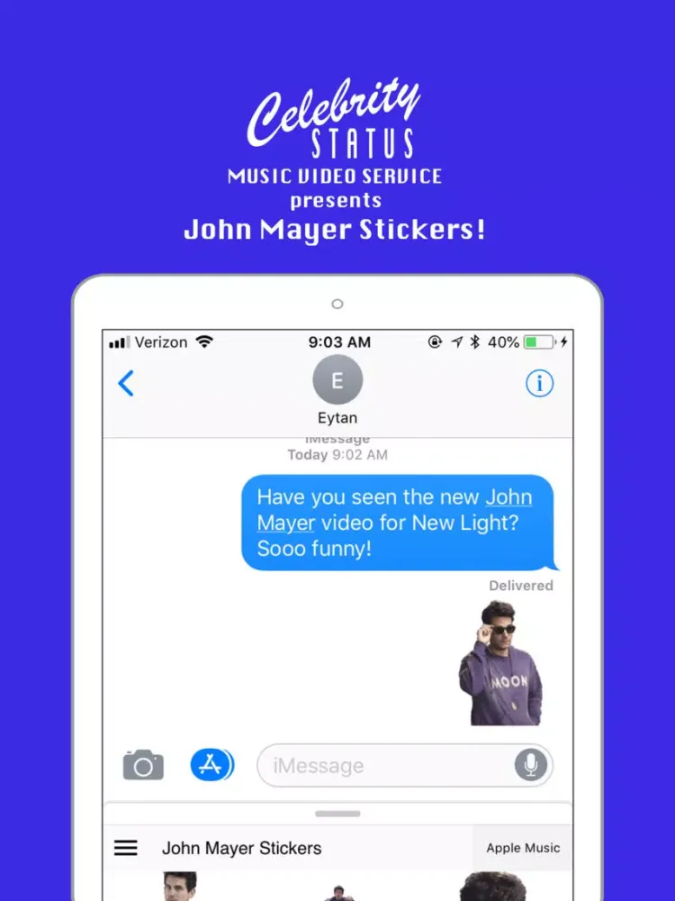 John Mayer Stickers iPad 应用截图