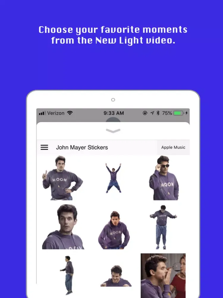John Mayer Stickers iPad 应用截图
