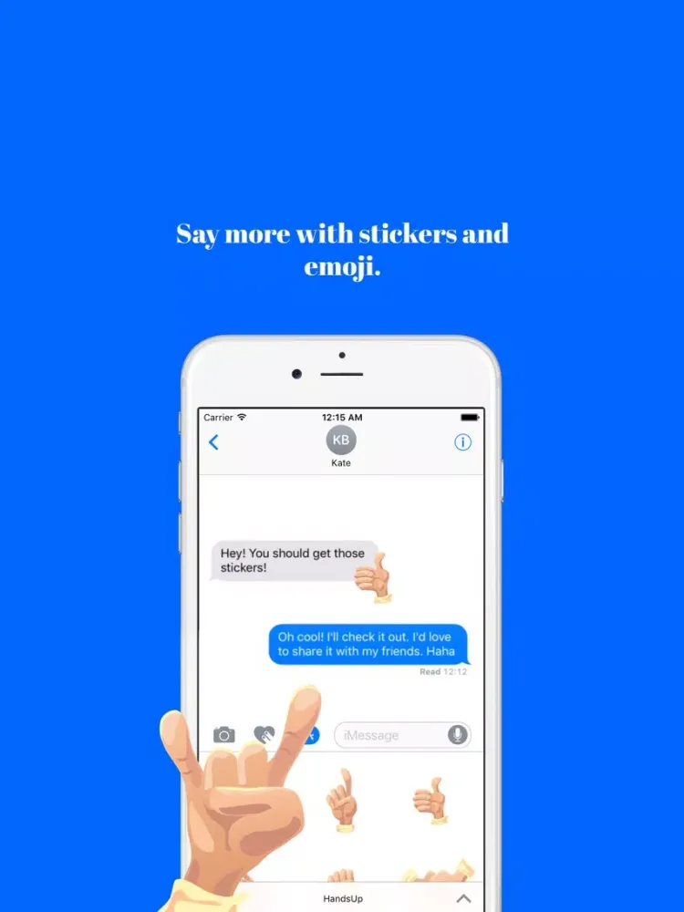 Capturas de tela do HandsUp Stickers Set iPad 