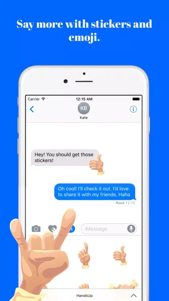 Capturas de tela do HandsUp Stickers Set