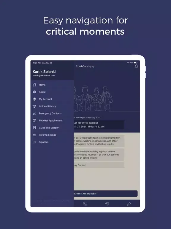 CrashCare™ iPad 应用截图