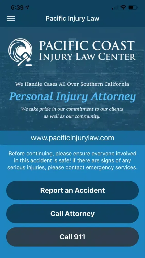 Tangkapan layar Pacific Coast Injury Law