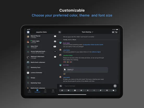 Tangkapan layar Wire • Secure Messenger iPad 