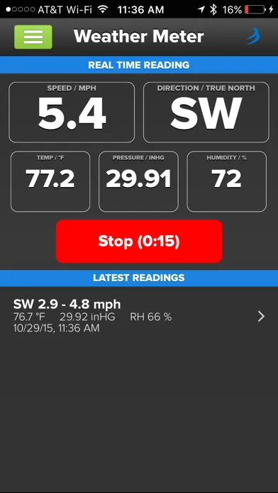 Tangkapan layar Wind & Weather Meter