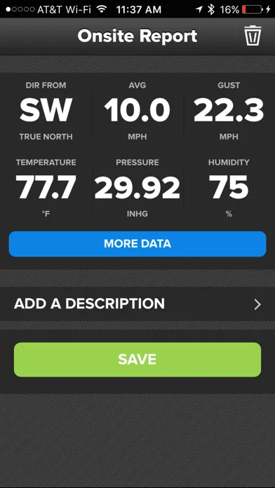 Tangkapan layar Wind & Weather Meter