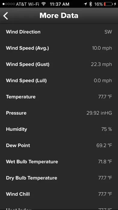 Tangkapan layar Wind & Weather Meter