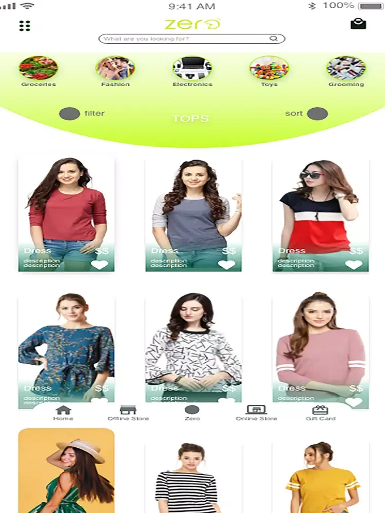 Zero Shopping App iPad Screenshots