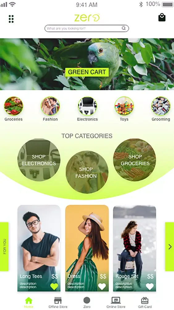 Zero Shopping App Screenshots