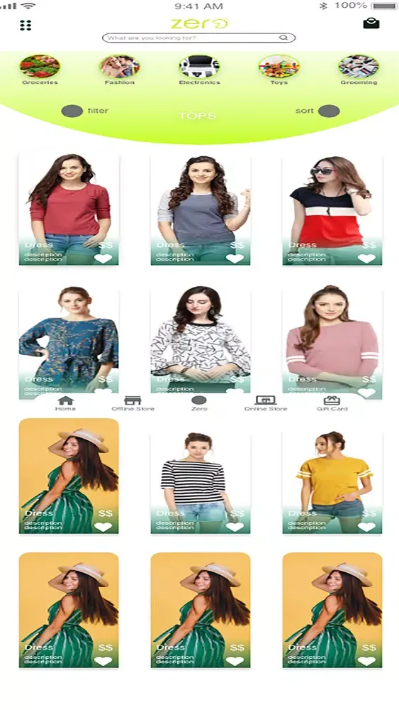 Zero Shopping App Screenshots