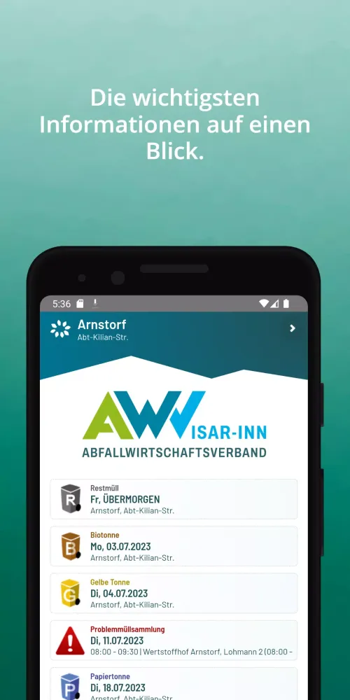 Captures d'écran de AWV Isar-Inn Abfall-App